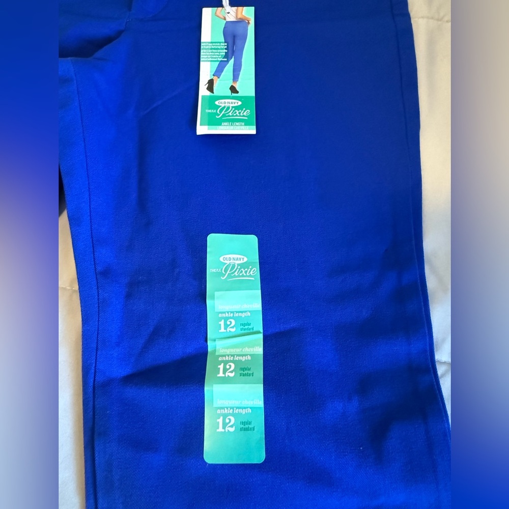 ✨NWT! Old Navy Pixie Pants Women’s Royal Blue Slim Ankle Trousers NWT Size 12